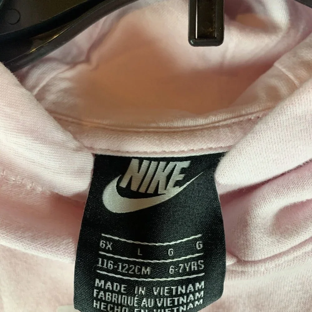 Nike Jogging Suit Kids 6X Pink Cotton Long Sleeve Kangaroo Pocket Pullover S6656 - Picture 5 of 13
